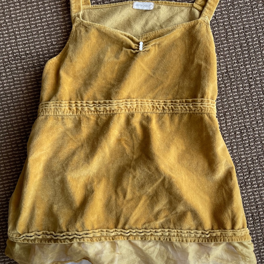Krista Larson gold velvet camisole